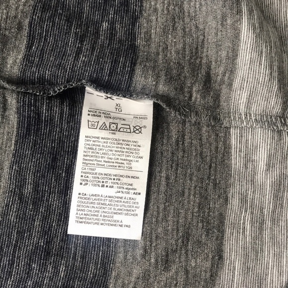 Gap Gray Stripe Tee Shirt XL - Picture 7 of 7